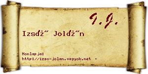 Izsó Jolán névjegykártya