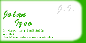 jolan izso business card