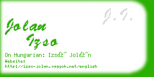 jolan izso business card